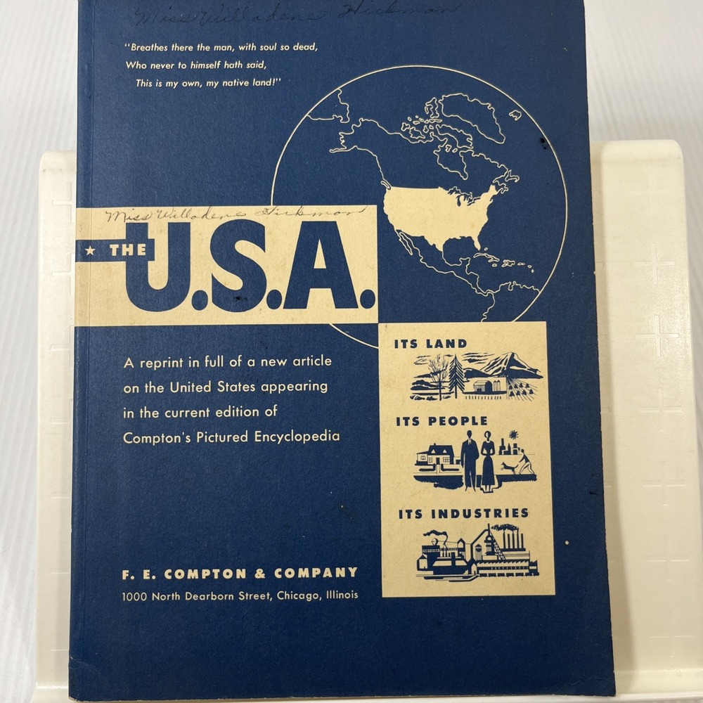 USA  History it's land, it's people, its industries Vintage Paperback Book 1949